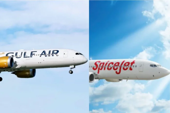 SpiceJet and Gulf Air executives at interline agreement signing ceremony